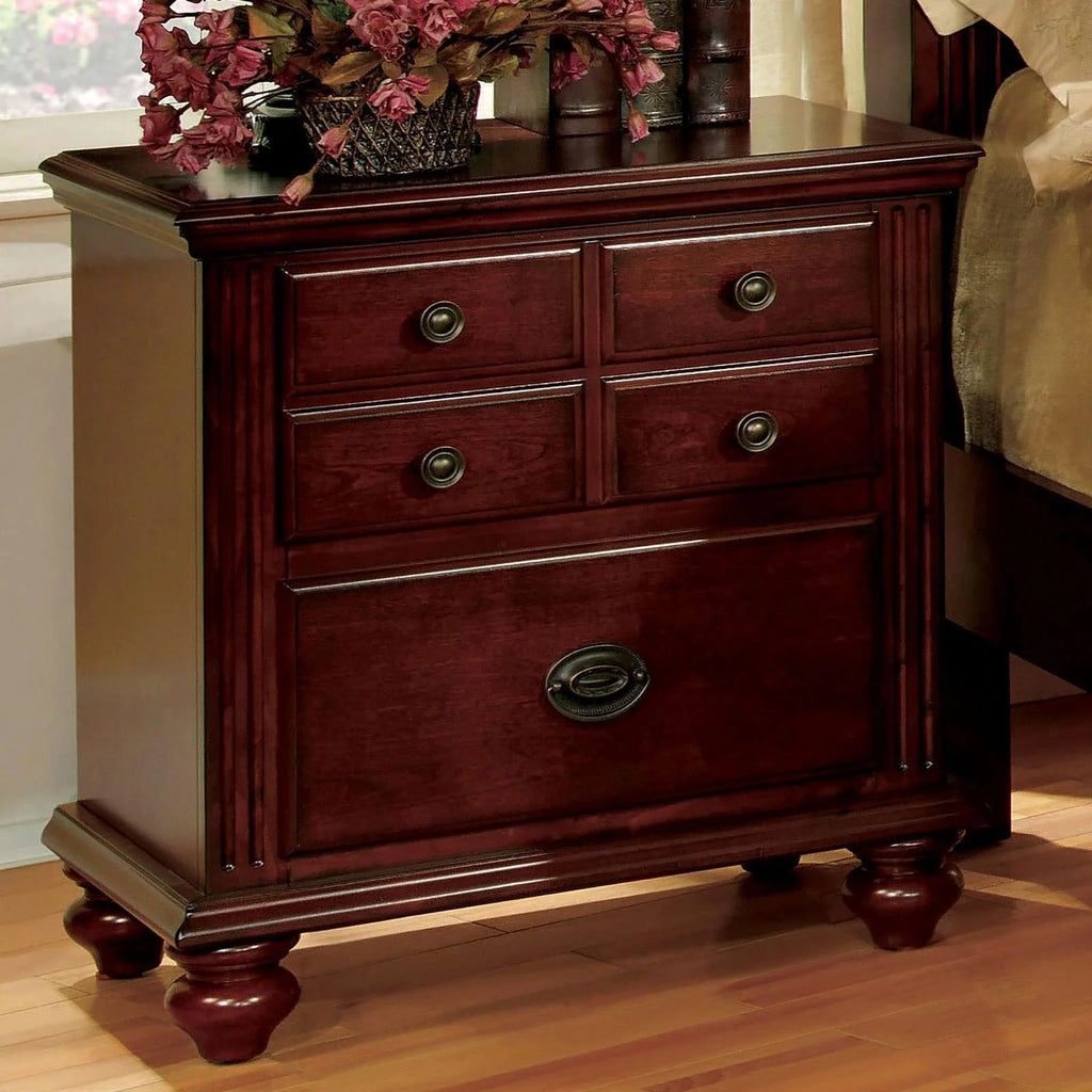 Cherry Solid Wood King Bedroom Set 5pcs N40297