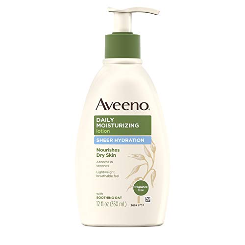 Sheer Hydration Daily Moisturizing Lotion With Soothing Oat, Fragrance-Free Body Moisturizer, 12 Fl. Oz T669