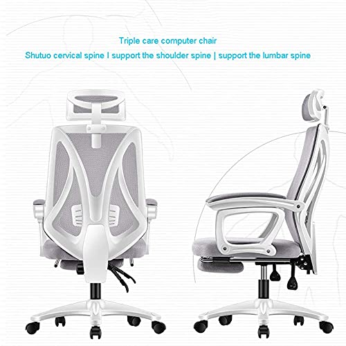White Frame Green Net Gaming Racing Chair with High Back P324401