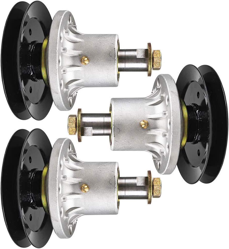 3 Pack Deck Spindle Assemblies with Pulley for 60 inch Lazer Z Zero-Turn S433