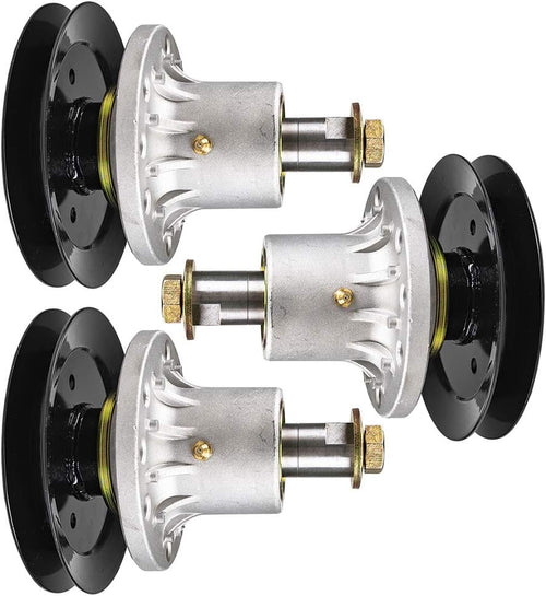 3 Pack Deck Spindle Assemblies with Pulley for 60 inch Lazer Z Zero-Turn S433
