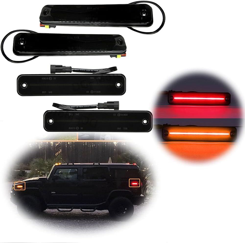 Smoked Lens Amber/Red LED Side Marker Light Kit Pack of 2 K992