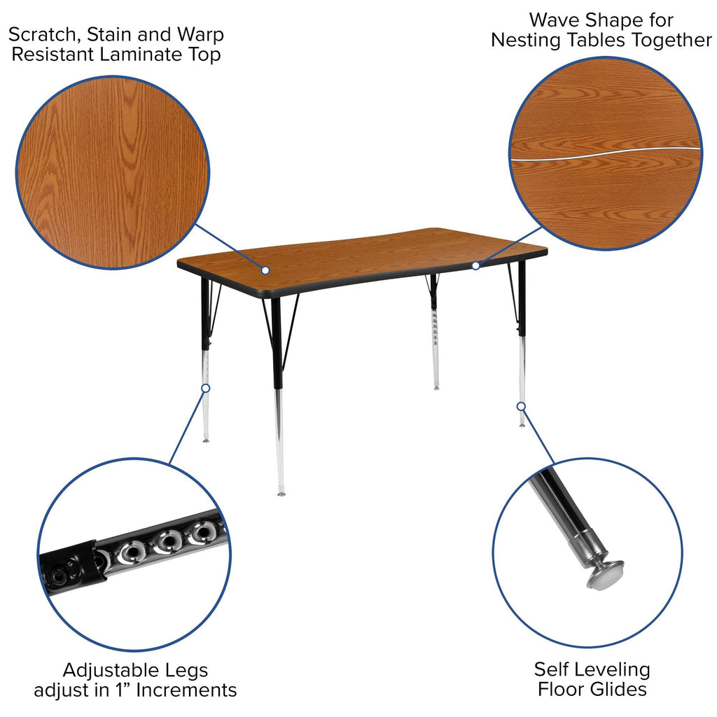 Rectangular Oak Laminate Activity Table R9083