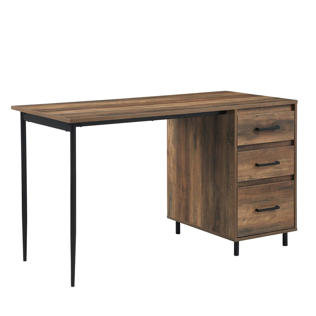 52-Inch 3-Drawer Dark Walnut Desk O55698