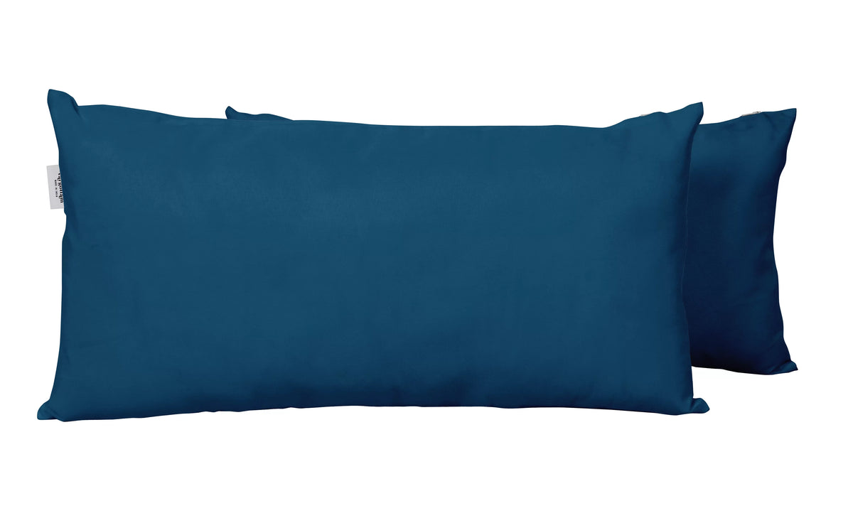 Navy Blue Set of 2 Polyester Lumbar Throw Pillow Z965382