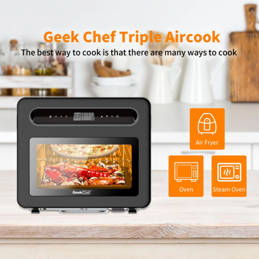 26-Quart Black Stainless Steel Steam Convection Oven O9533