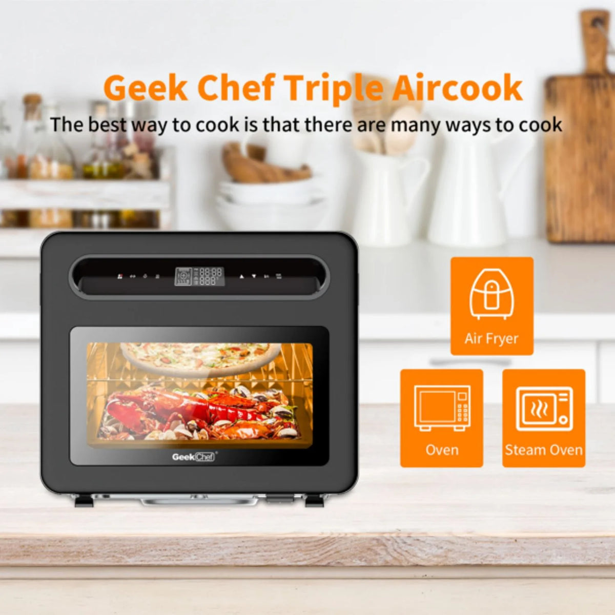 26-Quart Black Stainless Steel Steam Convection Oven O9533