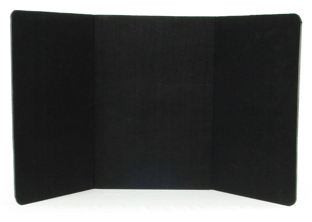 3-Panel Tabletop Display Presentation Board, 72 x 36, Black L643379