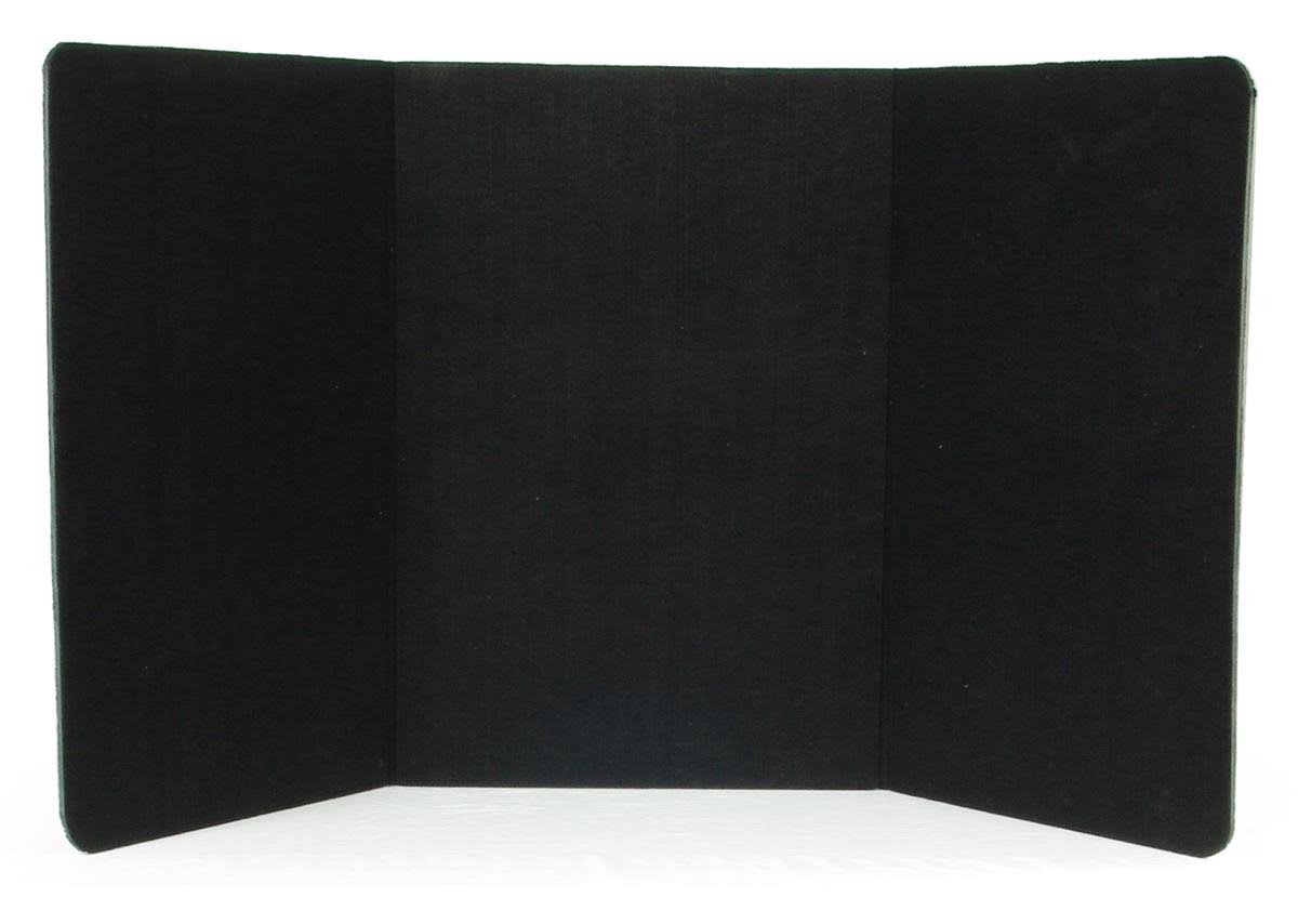 3-Panel Tabletop Display Presentation Board, 72 x 36, Black L643379
