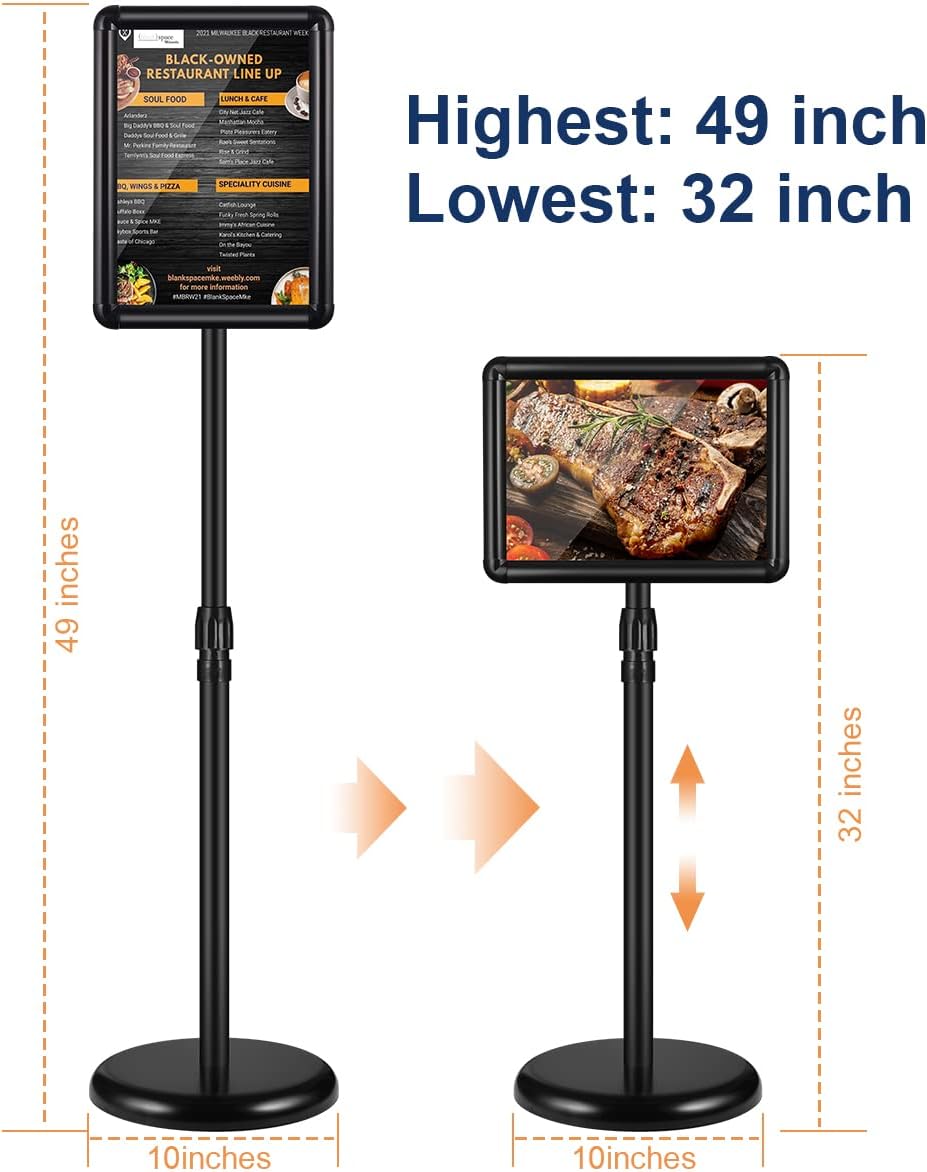 2 Pack Adjustable Sign Stand 8.5x11 Inch Black J275527