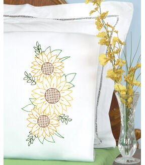 Stamped Perle Edge Pillowcases 2pk E428