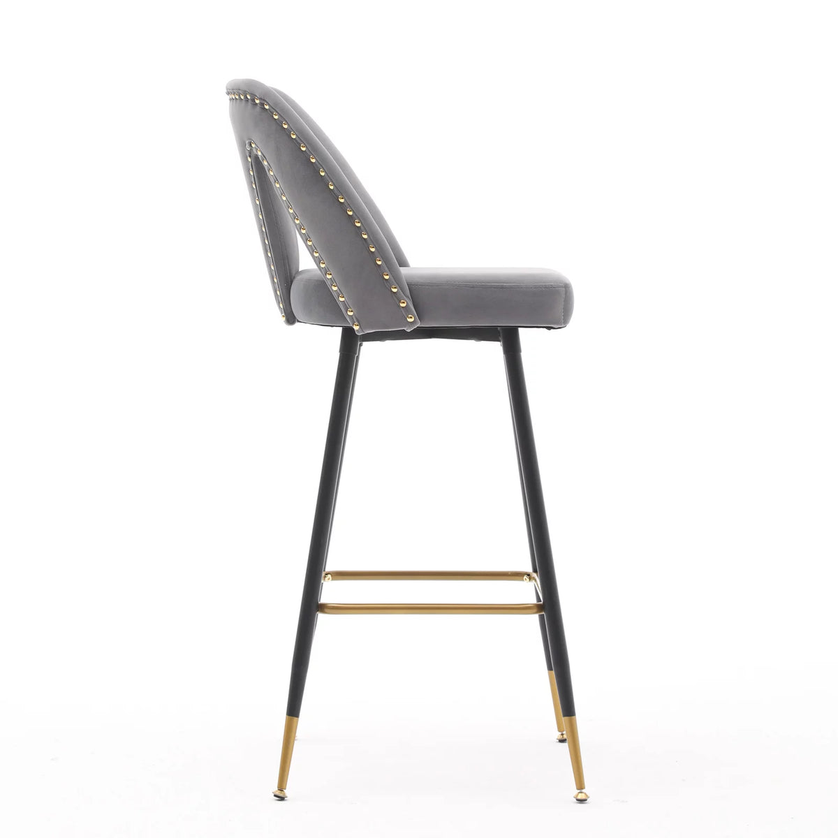 Velvet Upholstered Bar Stools with Back 30 inch Seat Height Set of 4 K105320
