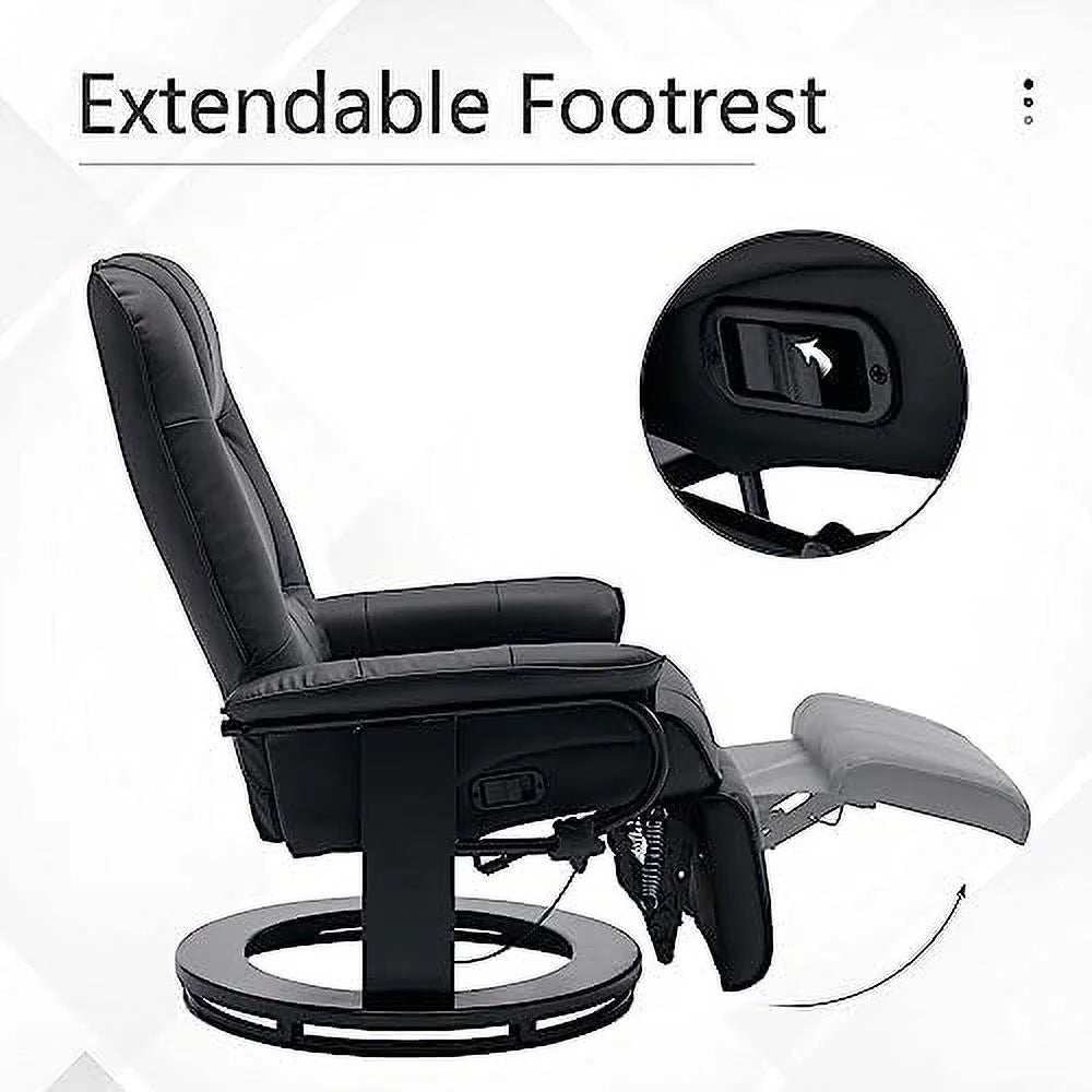 Grey PU Leather Recliner Chair with Footrest K30631