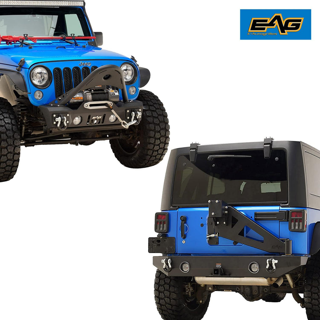 Front Bumper and Rear Bumper with Tire Carrier Combo for Wrangler JK X302701