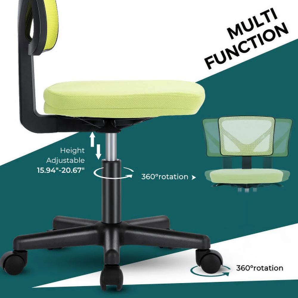 Armless Desk Chair with Lumbar Support T7171