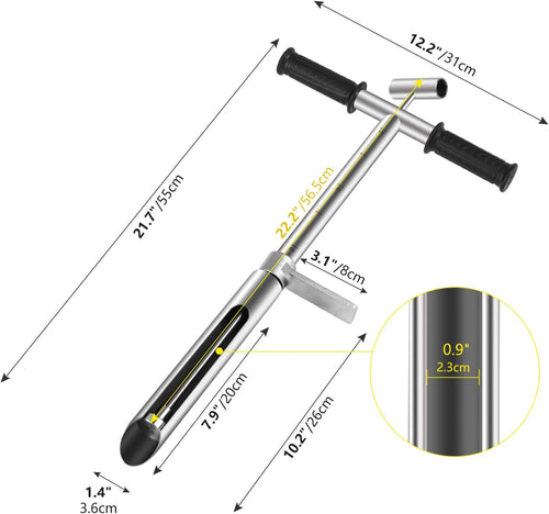 20" Stainless Steel Soil Sampler Probe with Ejector and Foot Pedal, Pack of 2 K634