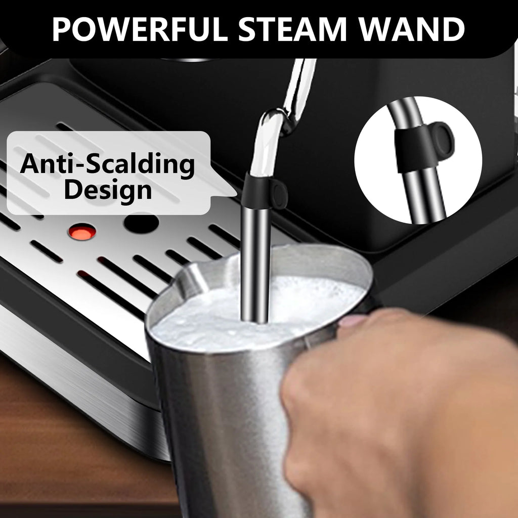 20 Bar Stainless Steel Espresso Machine with Milk Frother S1386