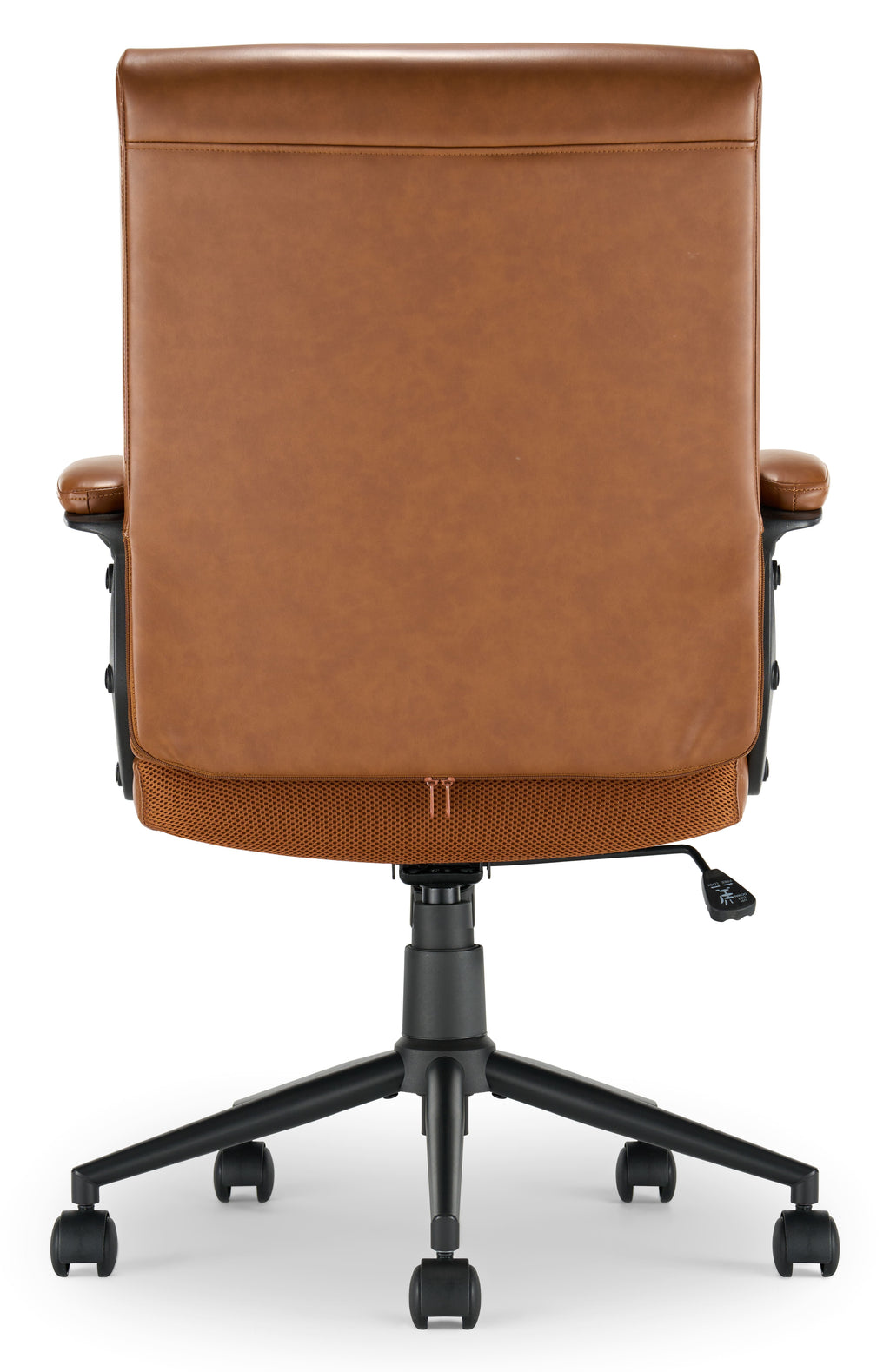 Cognac Bonded Leather Ergonomic Desk Chair N661045