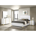 4-piece Contemporary Wood Full Bedroom Set White and Gold W127248