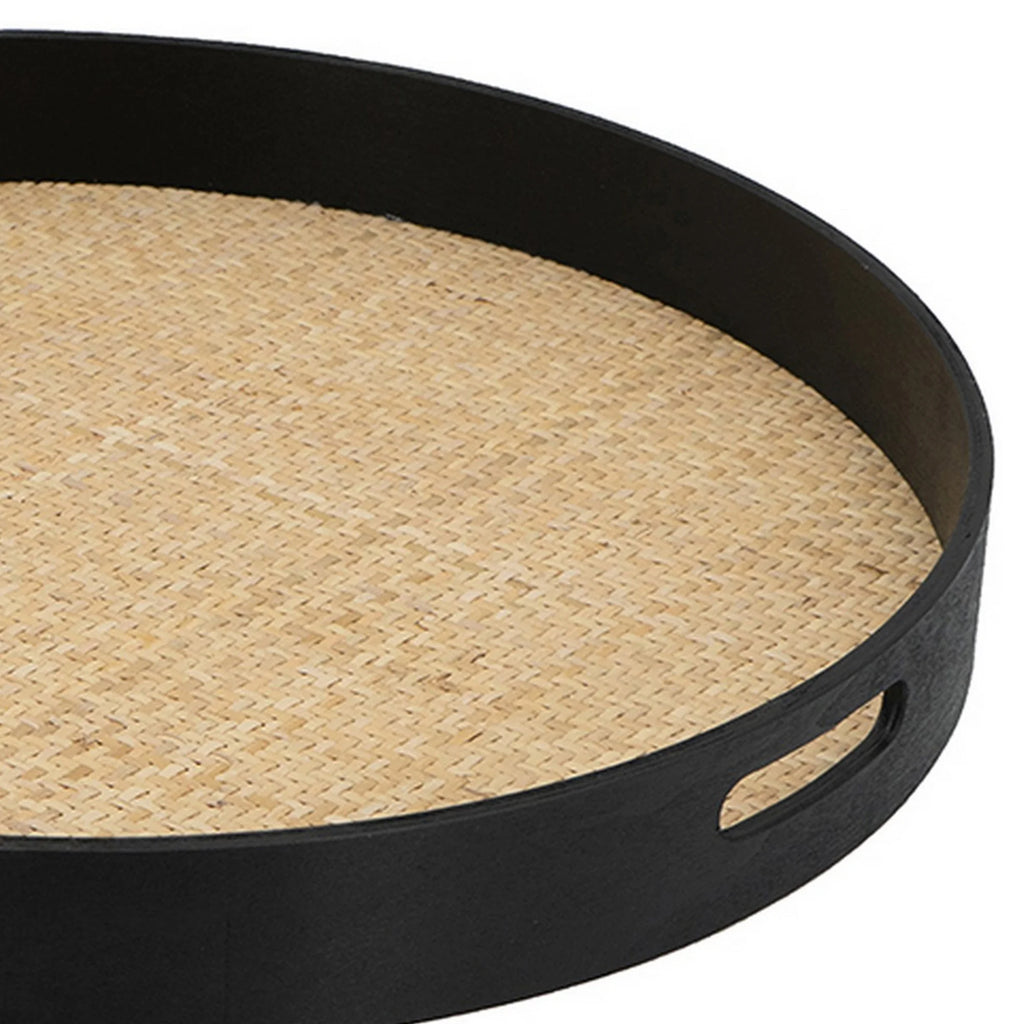 Round Wood Decorative Tray K761
