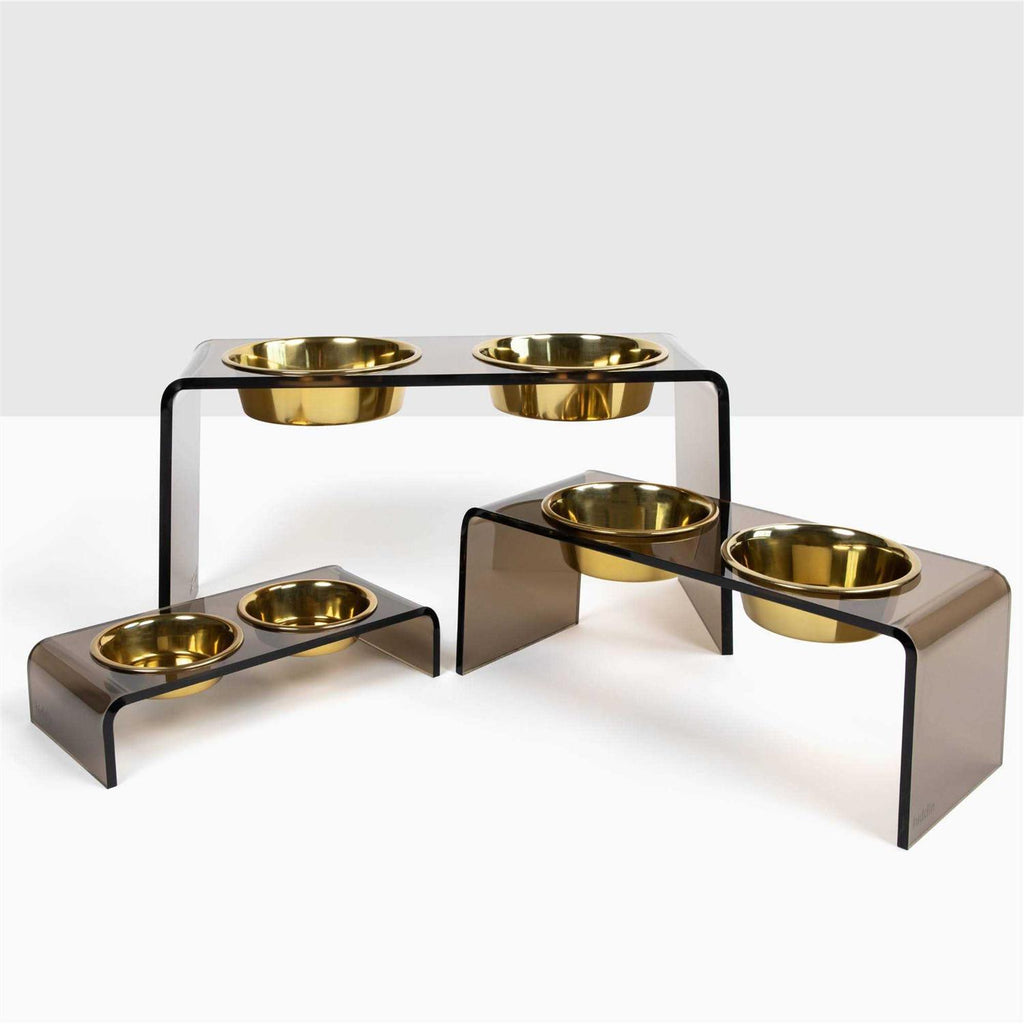 Acrylic Double Bowl Elevated Pet Feeder O1578