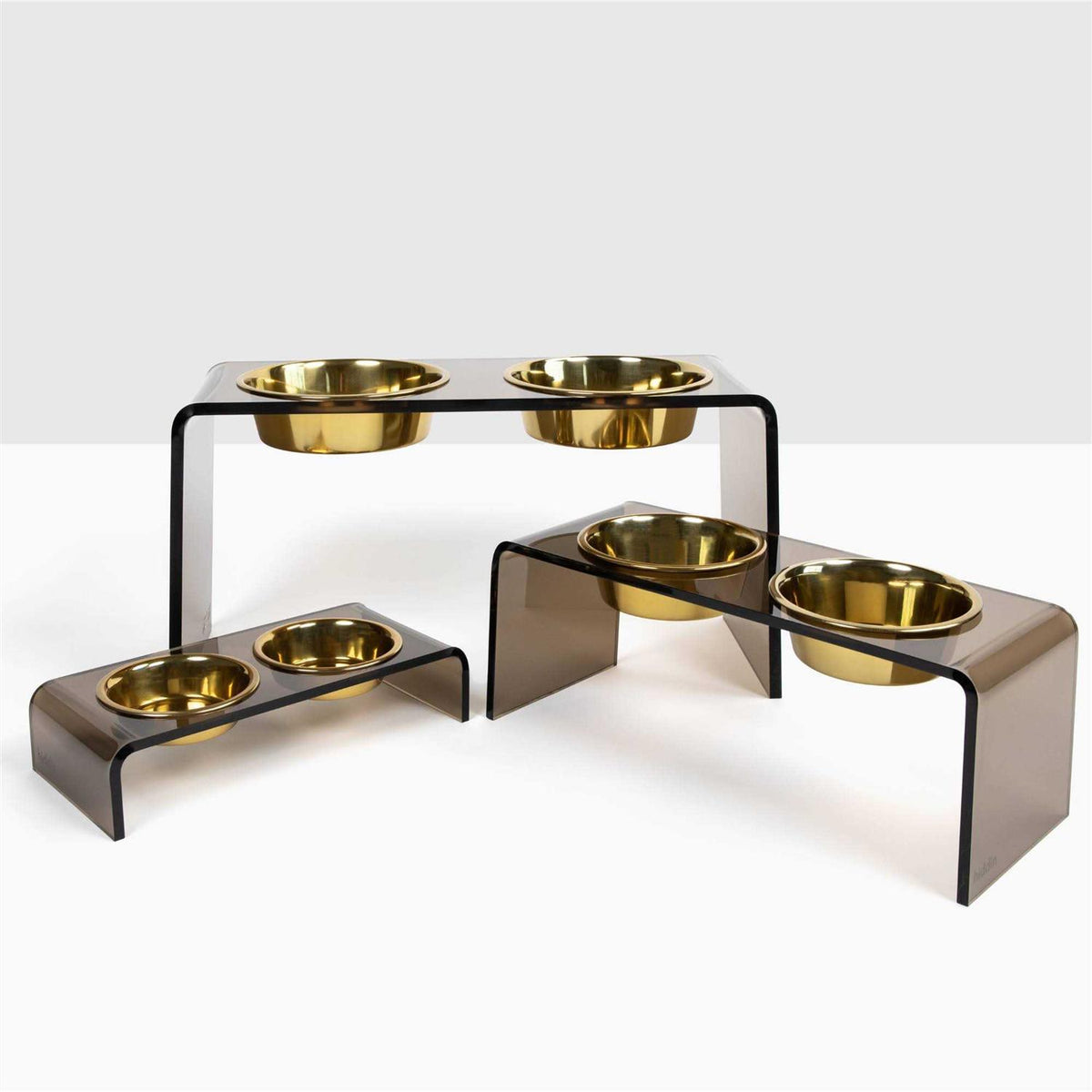 Acrylic Double Bowl Elevated Pet Feeder O1578