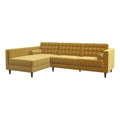 Gold Velvet Left-Facing Sectional Q4280