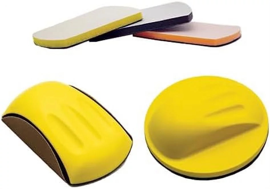 6 Inch Round & Mouse Hand Sanding Block Kit, 5 PCS R125