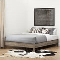 Queen Platform Bed Weathered Oak W398