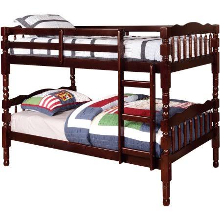 Dark Walnut Wood Bunk Bed L16622