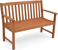 Eucalyptus Wood 2-Person Garden Bench with Backrest R4887