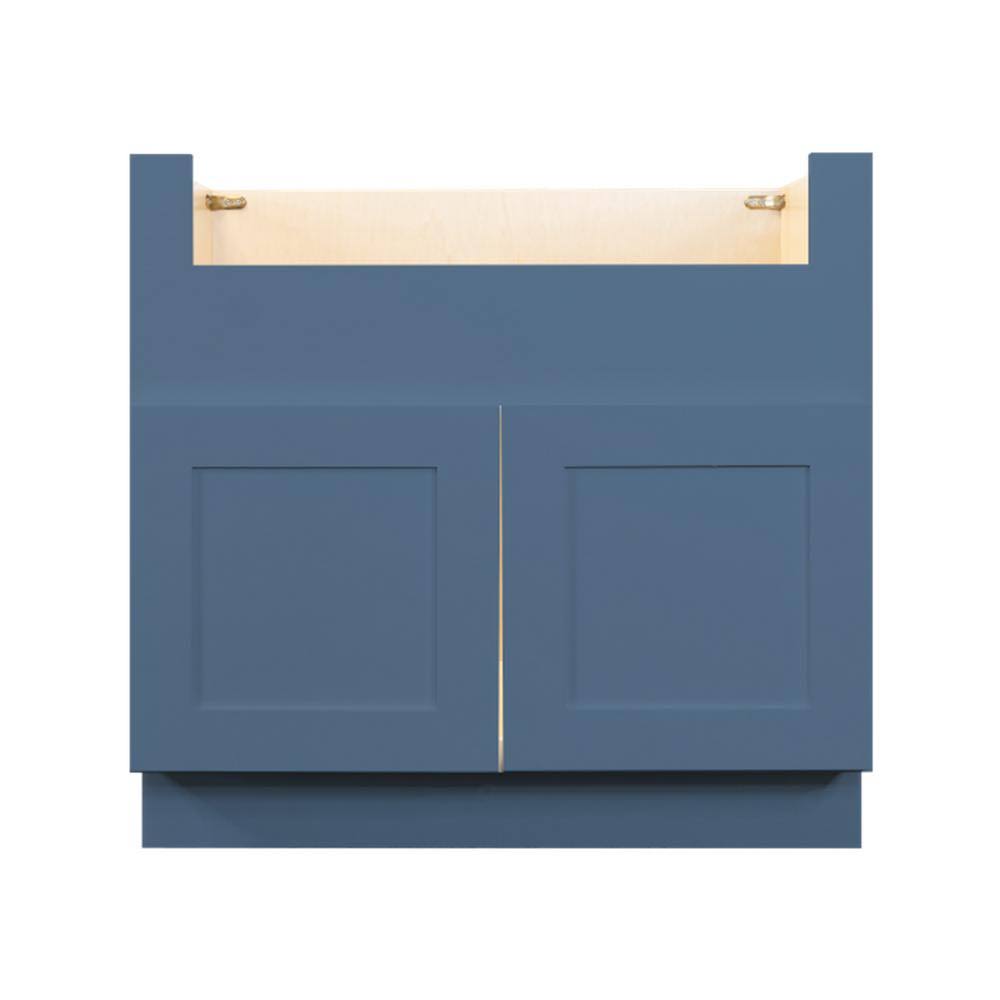 Ocean-Blue Plywood Shaker Assembled Farm Sink Base Kitchen Cabinet 36 in. W x 24 in. D x 34.5 M95619