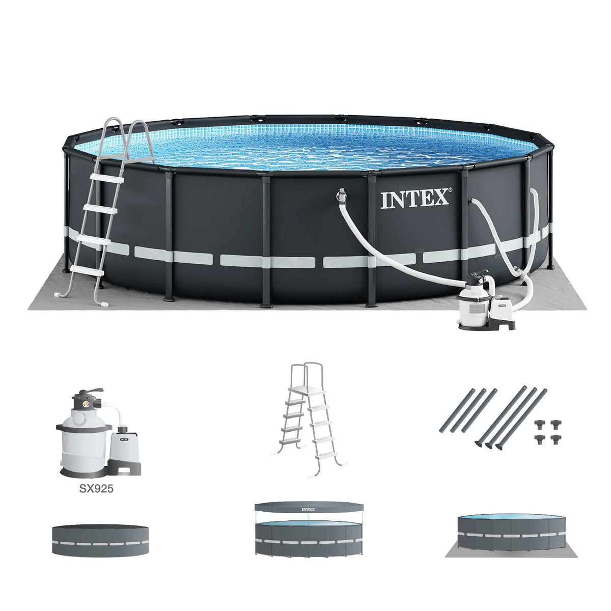 18Ft x 52In Above Ground Swimming Pool Set with Pump J531