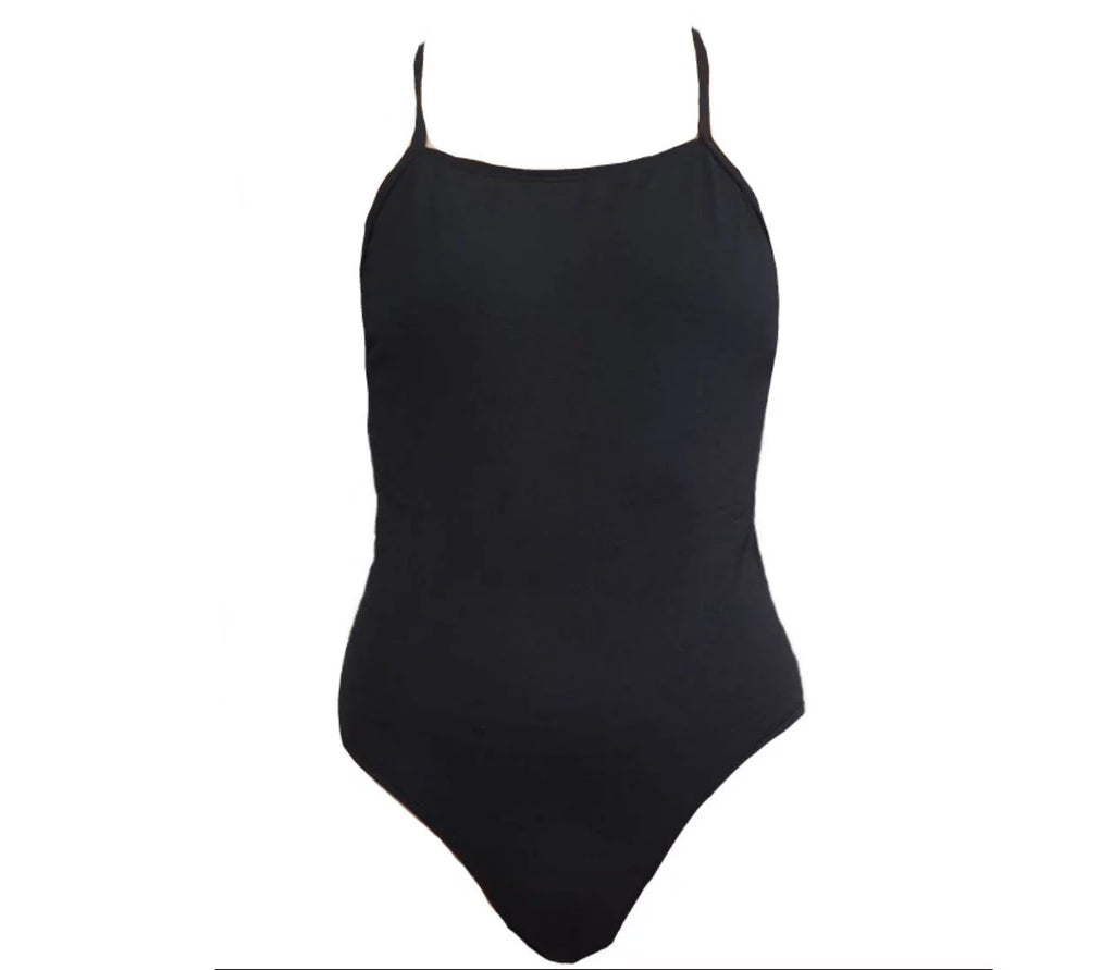 Women's Black One Piece Open Back Swimsuit N74363