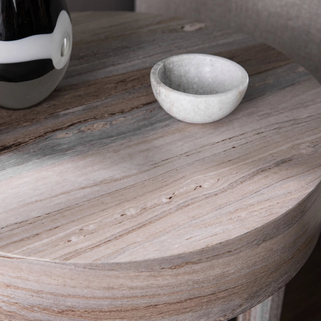 Round Faux Marble End Table E3702