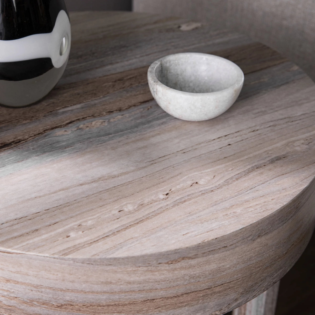 Round Faux Marble End Table E3702