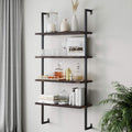 6-Shelf Tall Bookcase with Reclaimed Wood and Industrial Metal Frame, Oak/Black J6688
