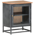 Gray Solid Acacia Wood Bedside Cabinet J6838