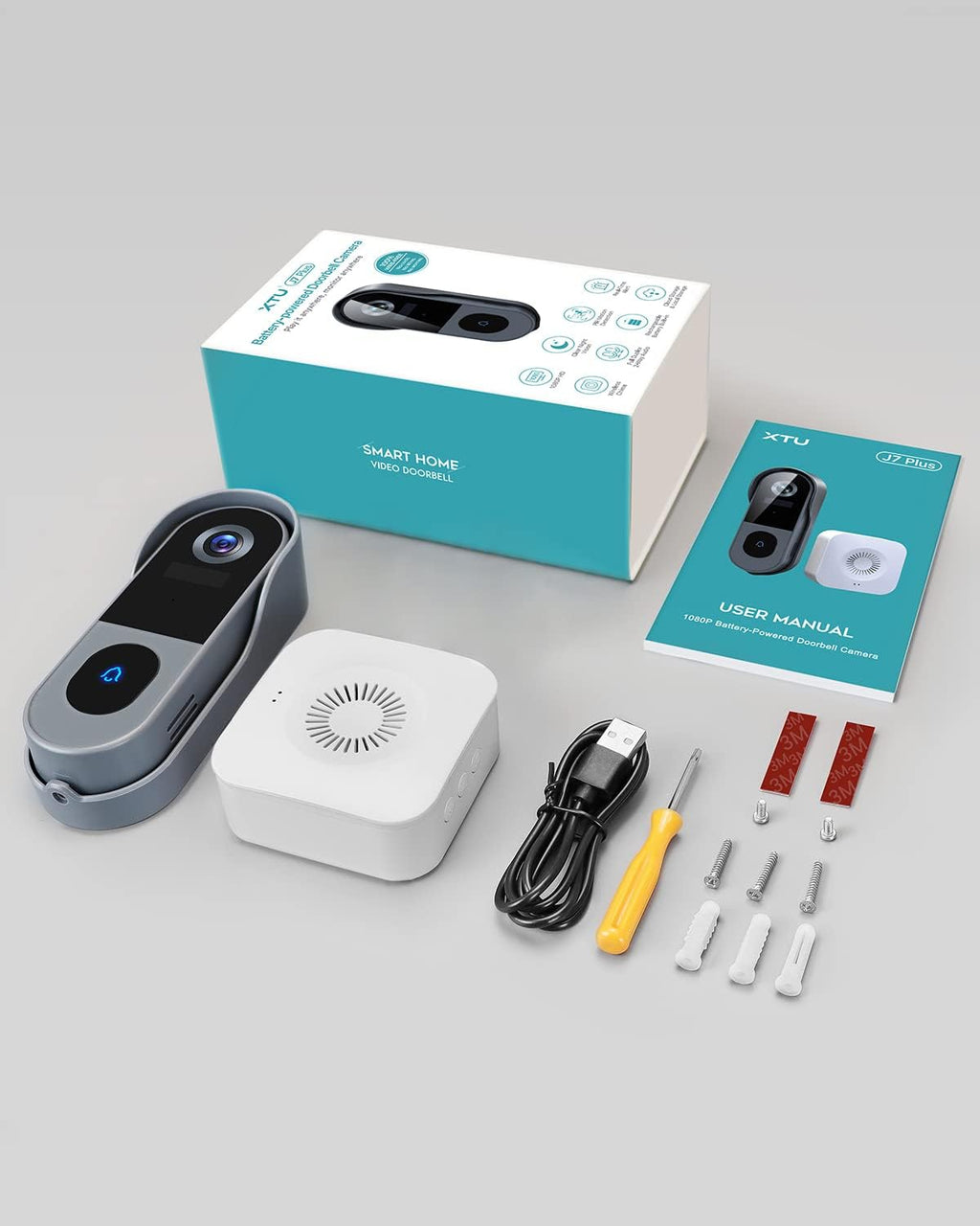 1080P FHD WiFi Video Doorbell Camera with Chime, Pack of 2 I404