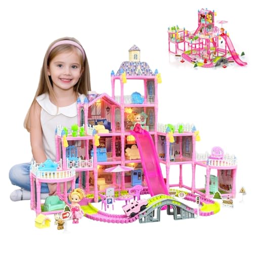 Dollhouse Playset with Toy Furniture and 3 Dolls U64399