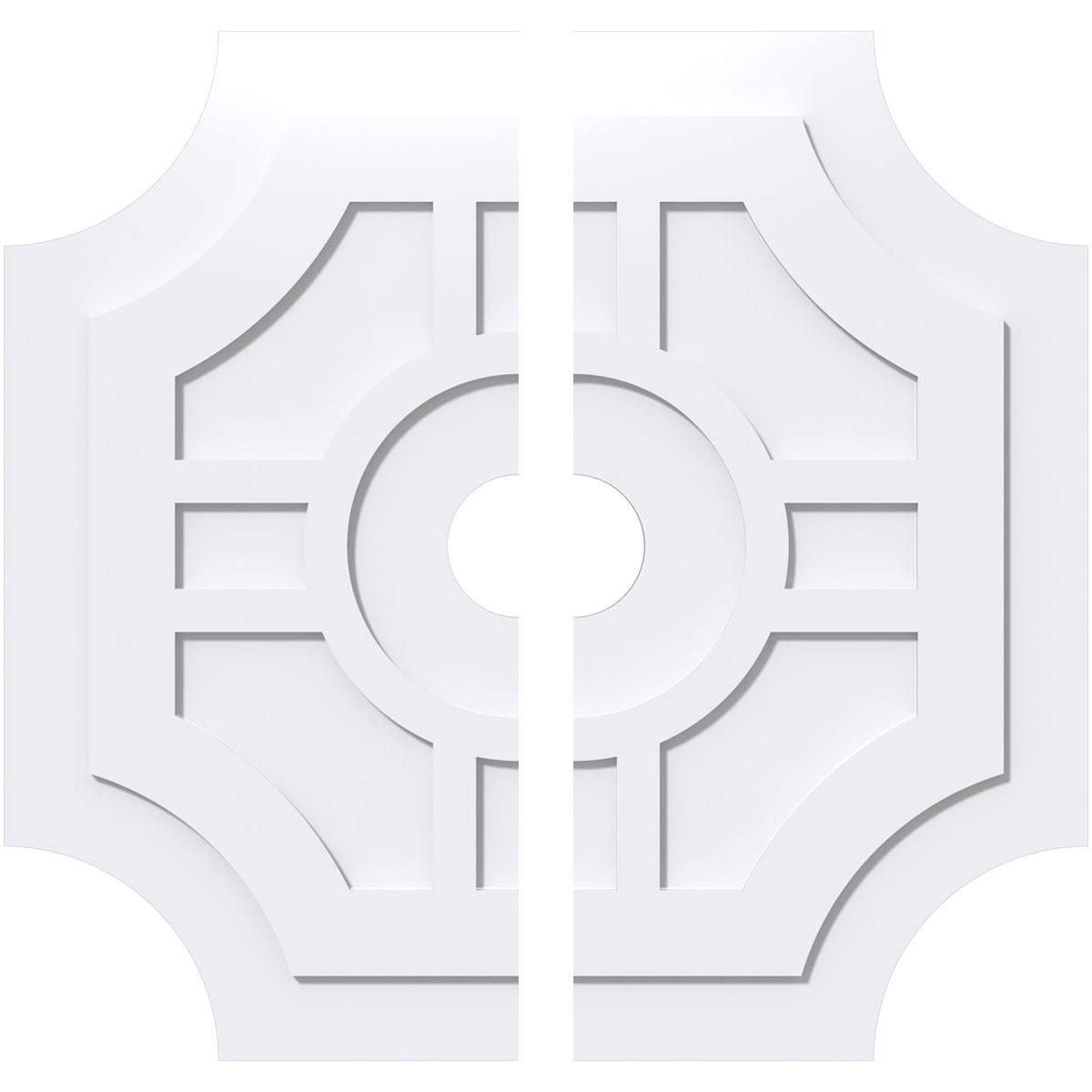 Contemporary PVC Ceiling Medallion (36x22OD x 5x22ID x 12x22C - Two Piece) S7483