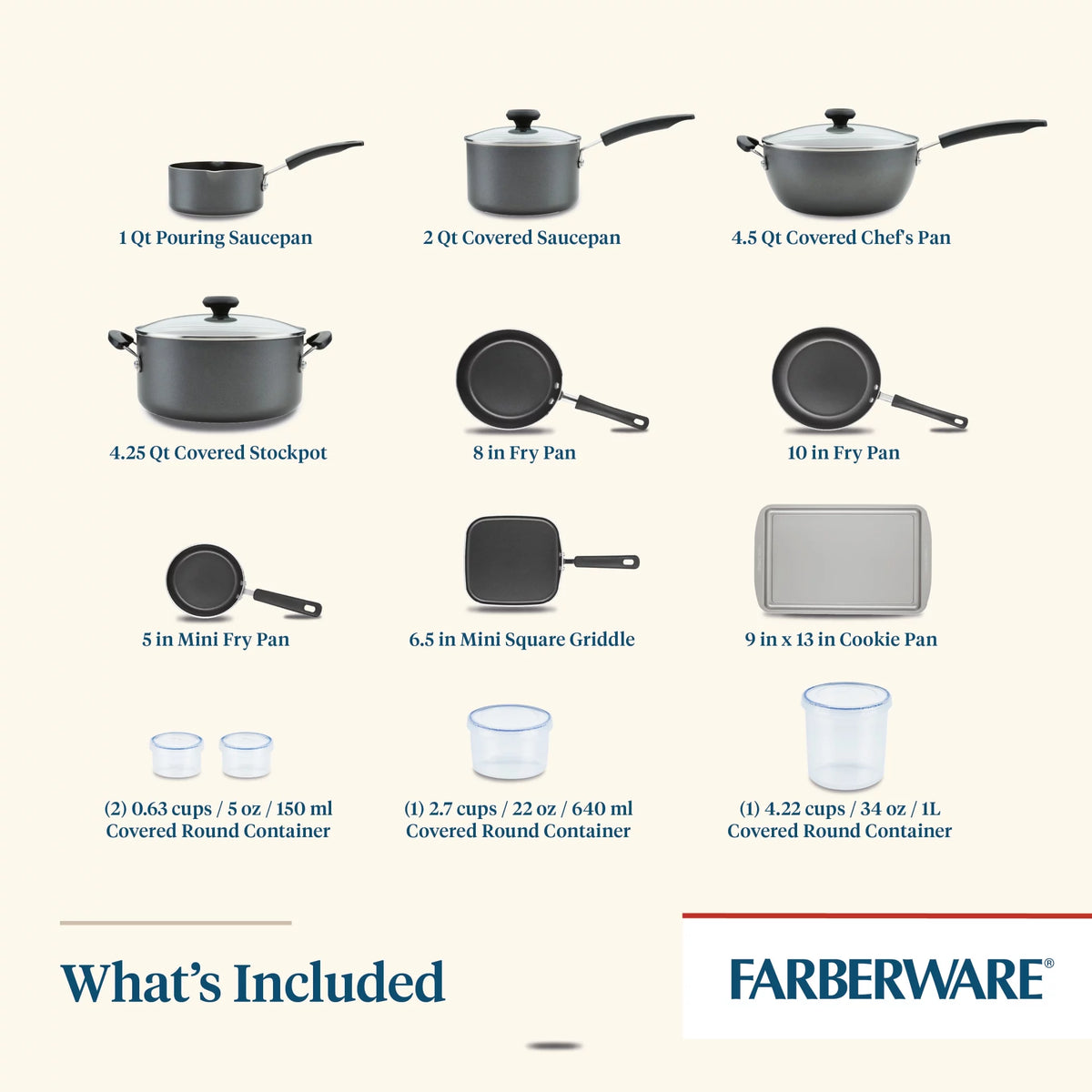 20 Piece Aluminum Nonstick Pots and Pans Set V9342