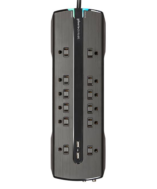 12-Outlet Dual-USB Surge Strip W366