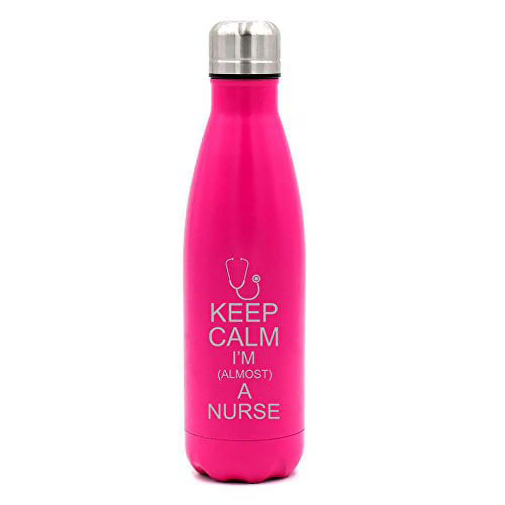 17 oz. Double Wall Vacuum Insulated Stainless Steel Water Bottle Travel Mug Cup (Pink) T698