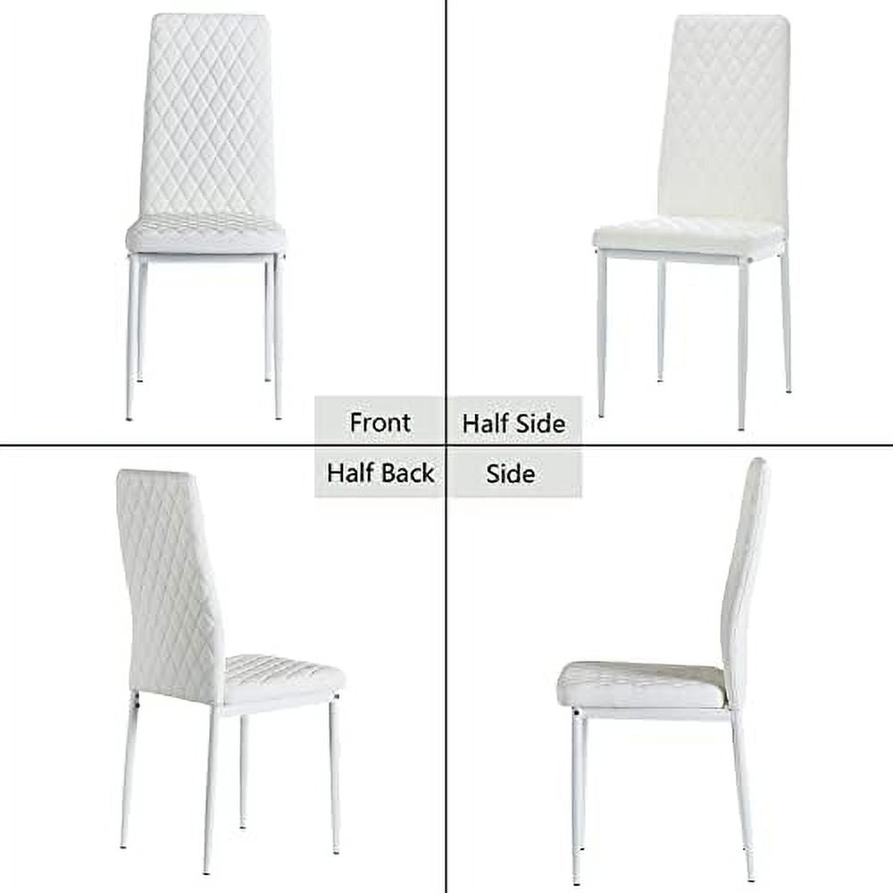 White PU Leather Upholstered Dining Chairs Set of 6 T285988