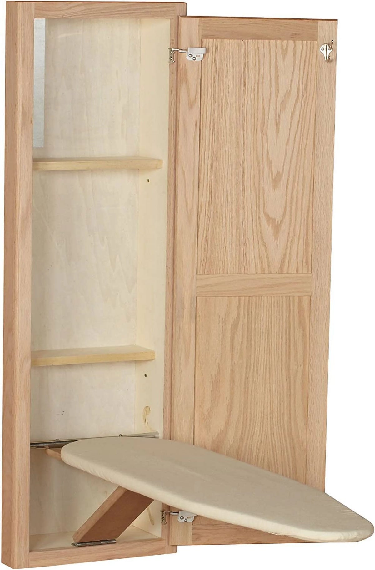 Recessed Ironing Board Cabinet with Storage Shelves A2595