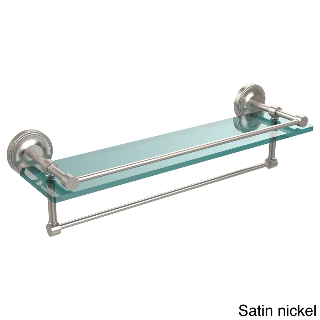 22 in. Gallery Glass Shelf with Towel Bar Antique Bronze Q950480