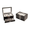 Lacquered Wenge Wood 8 Watch Box with Glass Top F907885