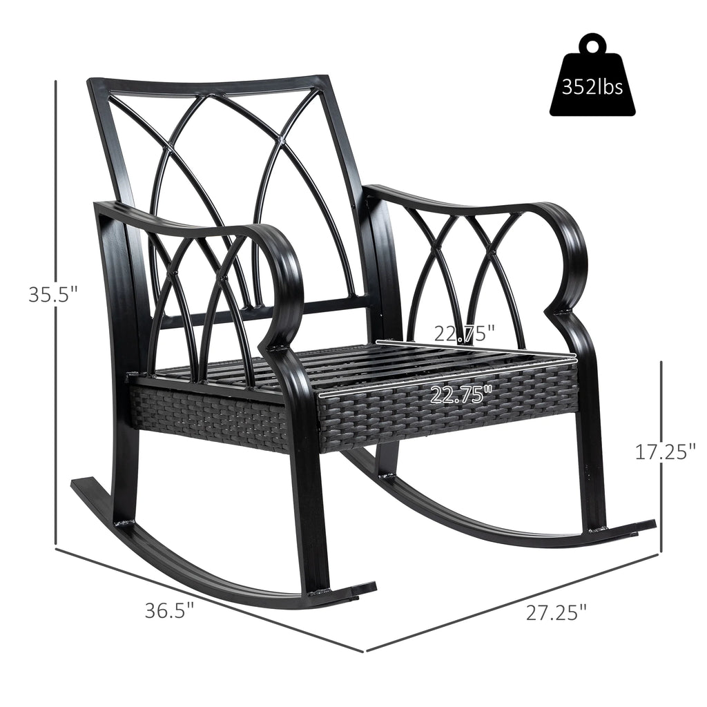 Rattan Rock Chair with Aluminum Frame F14835