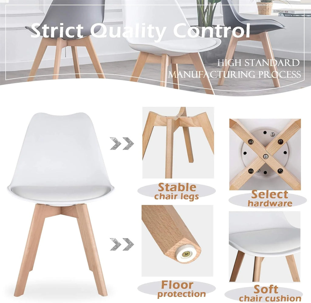White Set of 4 Dining Chairs Y460003